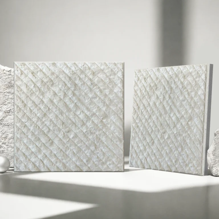 Single-Sided Badbar White Pattern Stone Flooring